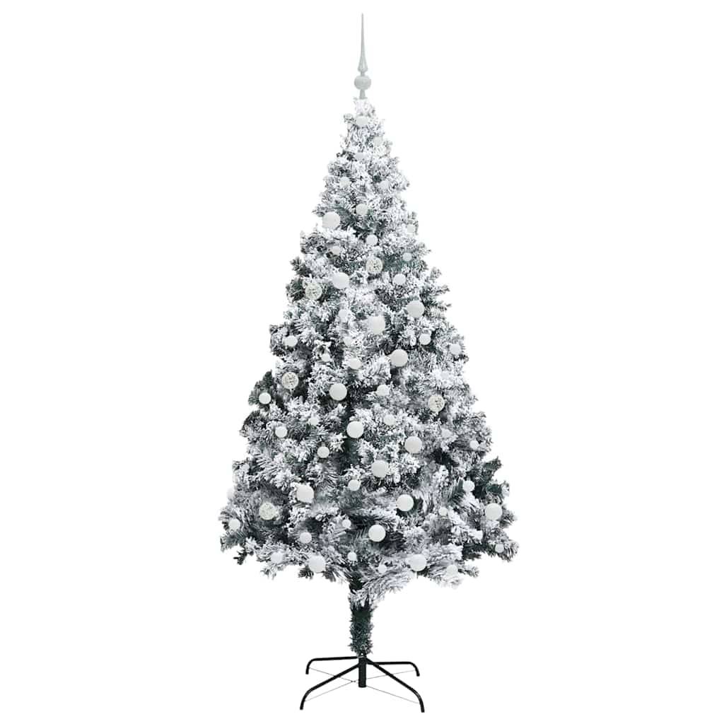 Sapin de Noël | Arbre de Noël artificiel Blanc 180 cm PVC, Acier et Plastique Maison Chic - Image 4