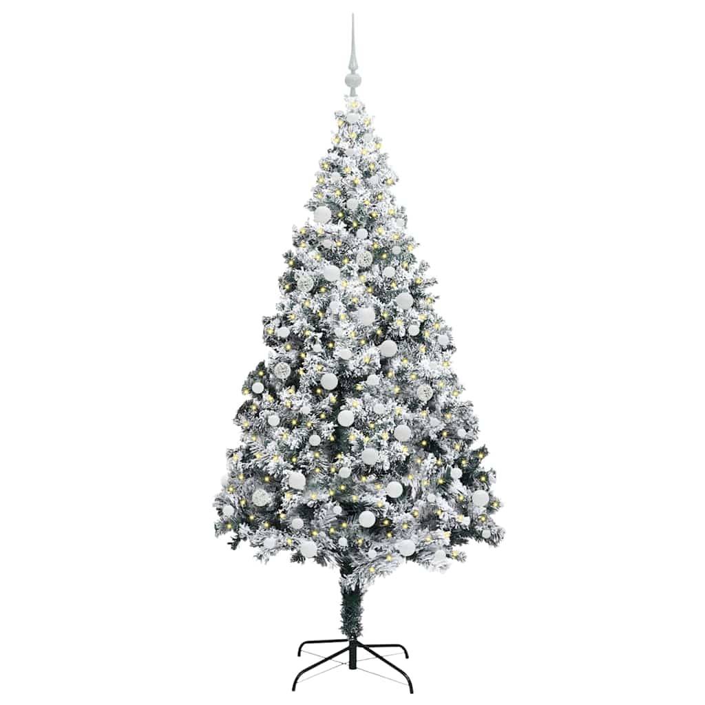 Sapin de Noël | Arbre de Noël artificiel Blanc 180 cm PVC, Acier et Plastique Maison Chic - Image 3