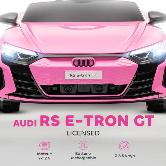 Voiture véhicule électrique enfant 12 V - télécommande parentale - effets sonores, lumineux - Audi RS E-tron GT rose - Image 6