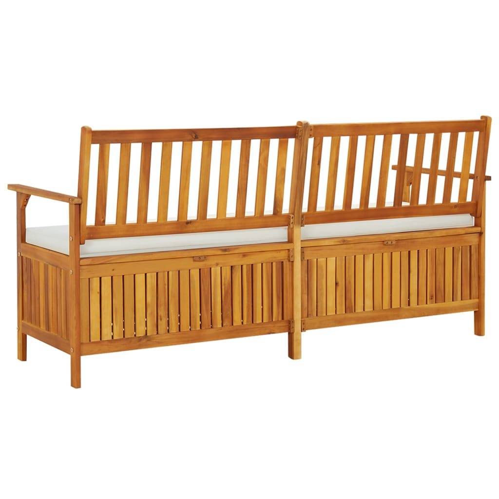 Helloshop26 - Banc de jardin meuble de patio d'extérieur terrasse de rangement avec coussin 170 x 63 x 84 cm bois d'acacia solide - Image 4