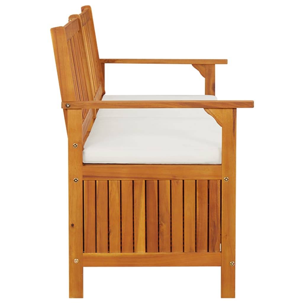 Helloshop26 - Banc de jardin meuble de patio d'extérieur terrasse de rangement avec coussin 170 x 63 x 84 cm bois d'acacia solide - Image 5