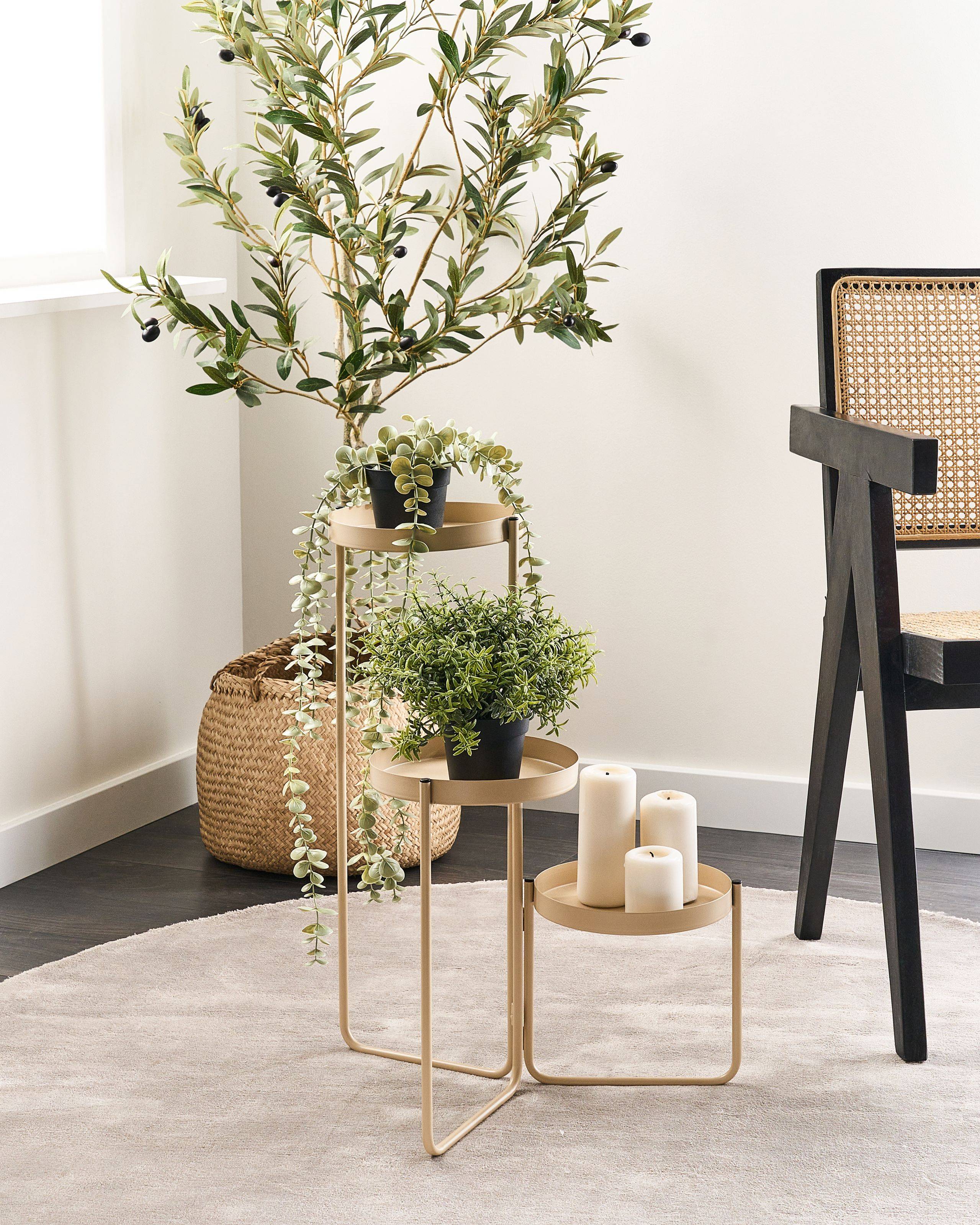 Beliani - Cache-pot d'intérieur Métal Beige FRAGARIA - Beliani