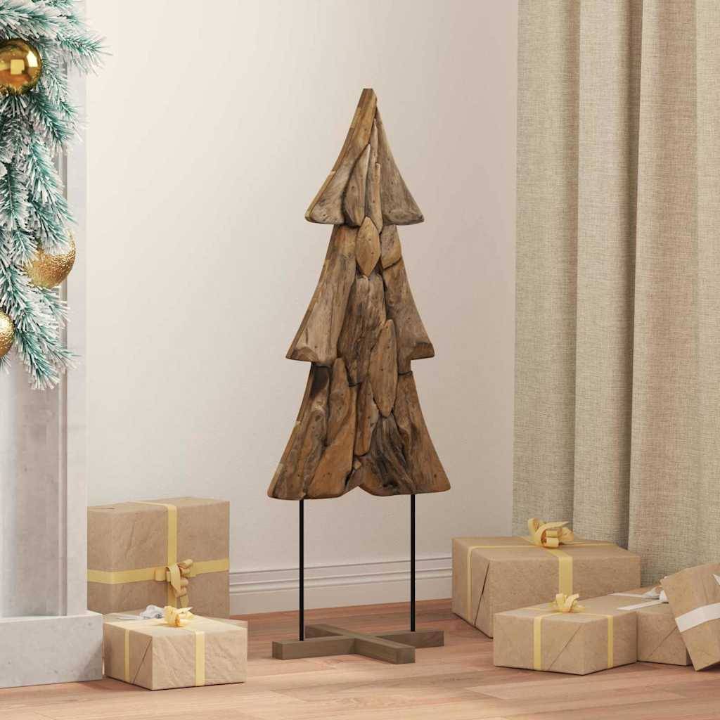 Maison Chic - Sapin de Noël | Arbre de Noël avec support Marron 90 cm Bois de teck solide Maison Chic - Image 2