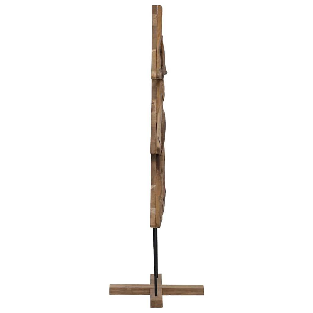 Maison Chic - Sapin de Noël | Arbre de Noël avec support Marron 90 cm Bois de teck solide Maison Chic - Image 4