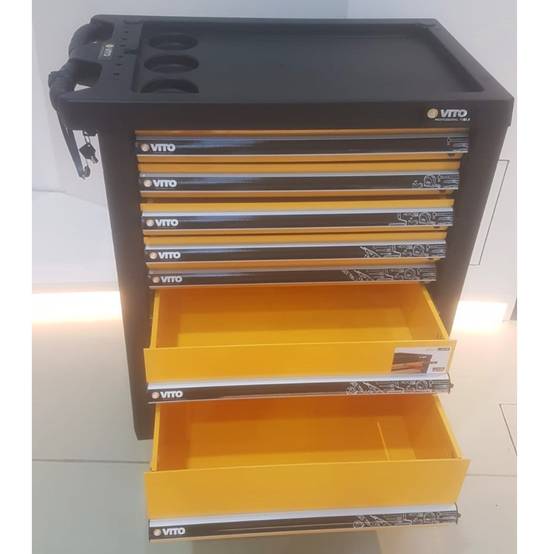Servante d'atelier 7 tiroirs Chariot sur roues Avec frein Meuble de garage Etabli VITO - Image 4