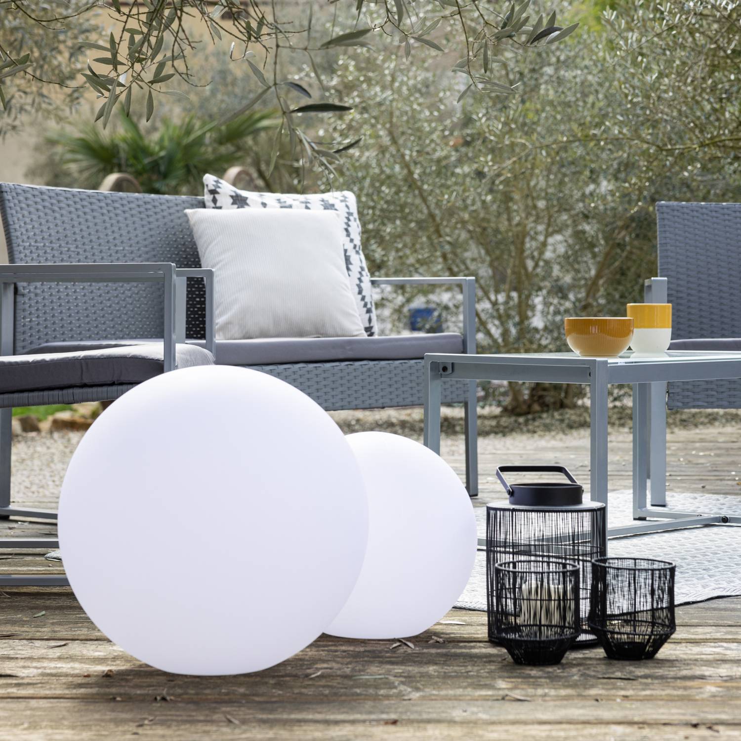 Boule lumineuse LED Ø 40cm multicolore ADHARA - HAPPY GARDEN - Image 6
