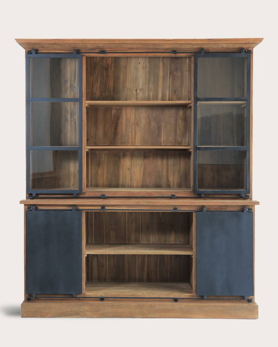 Industryal - Bibliothèque en teck massif et métal - UNIQKA - Image 3