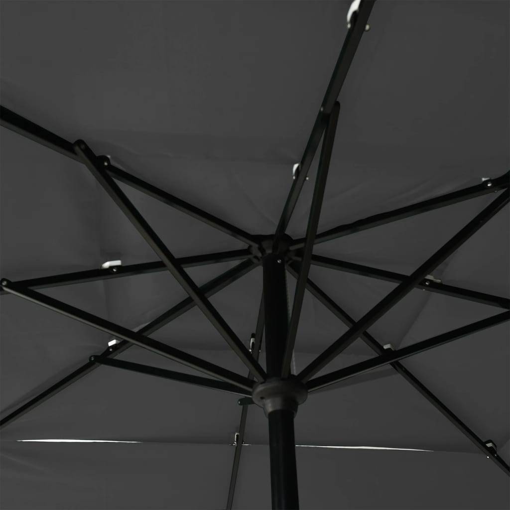 Helloshop26 - Parasol à 3 niveaux avec mât en aluminium 2,5 x 2,5 m anthracite - Image 5