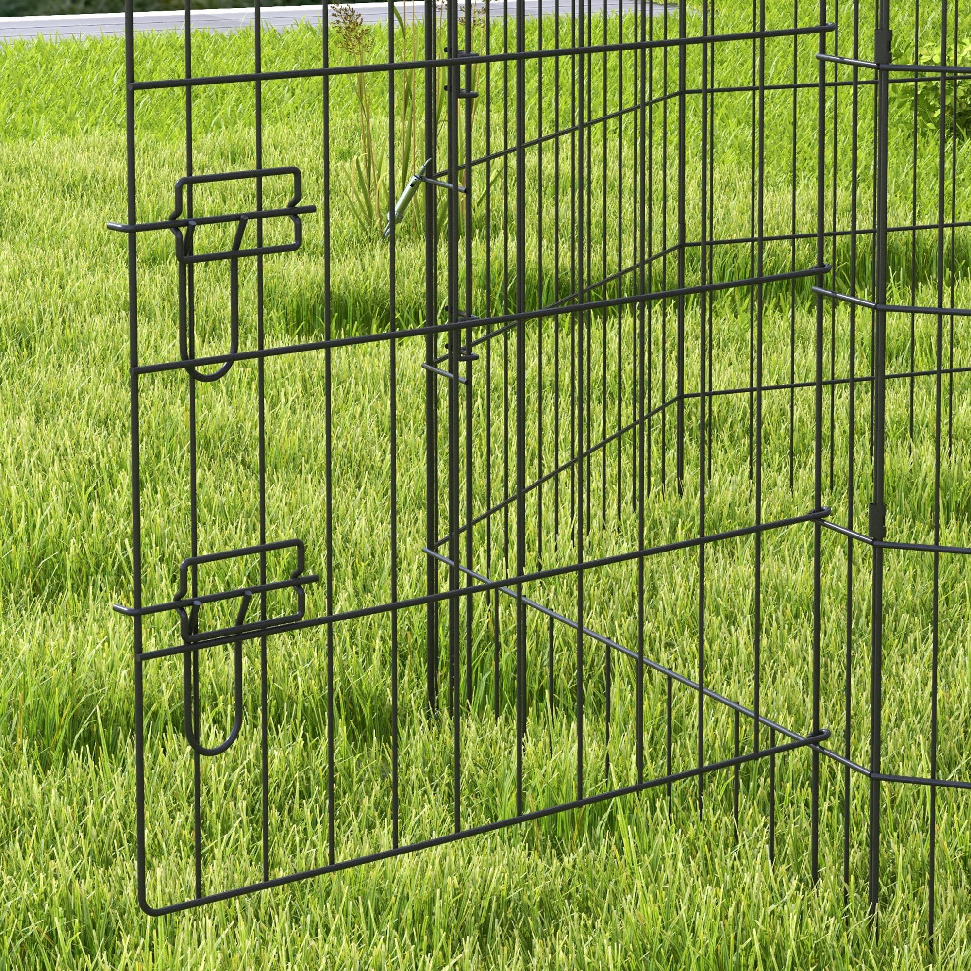 Parc enclos modulable pour chiens lapins rongeurs clôture pour petits animaux intérieur et extérieur 61 x 91 cm noir - Image 10
