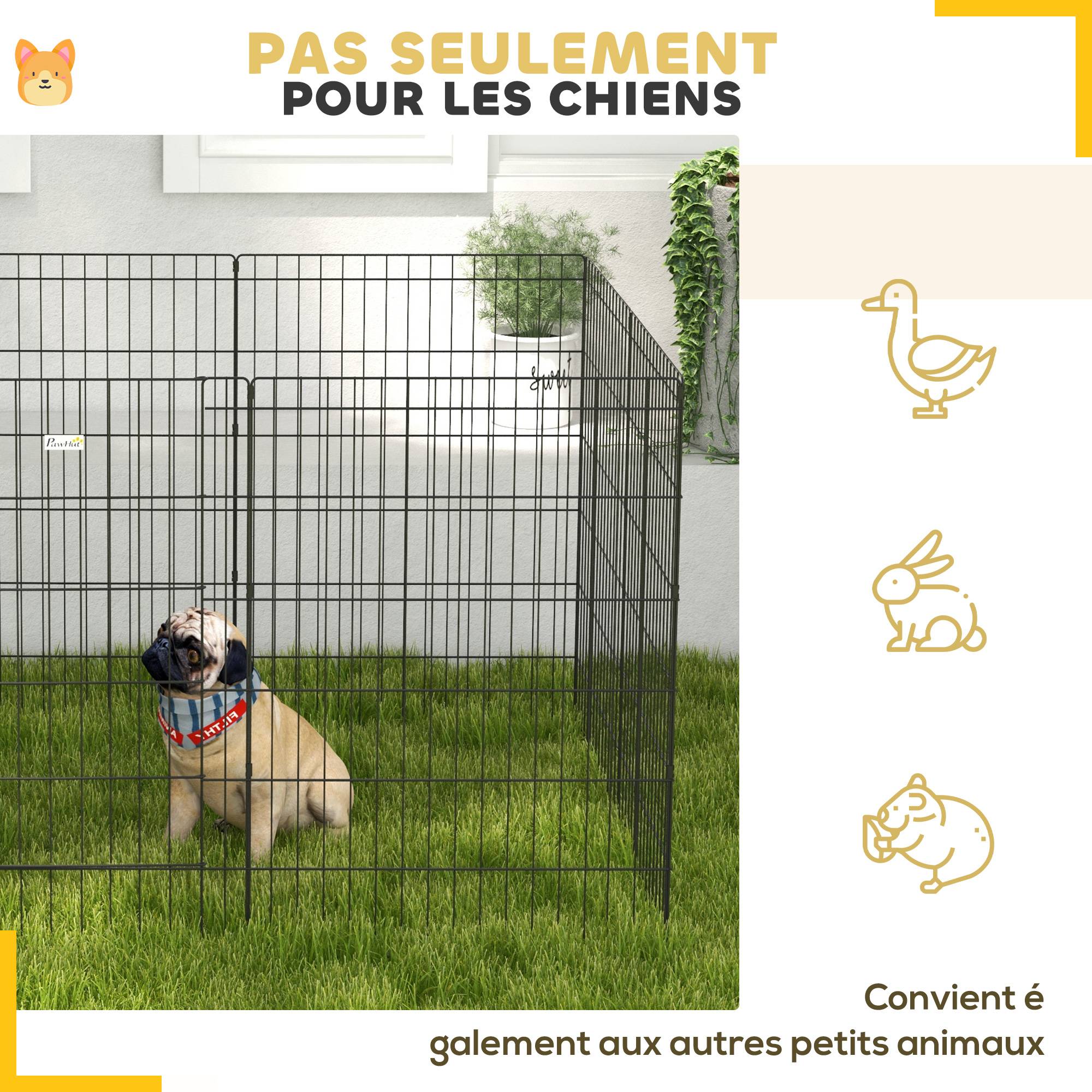 Parc enclos modulable pour chiens lapins rongeurs clôture pour petits animaux intérieur et extérieur 61 x 91 cm noir - Image 7