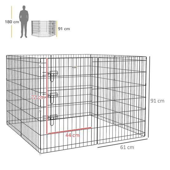 Parc enclos modulable pour chiens lapins rongeurs clôture pour petits animaux intérieur et extérieur 61 x 91 cm noir - Image 5
