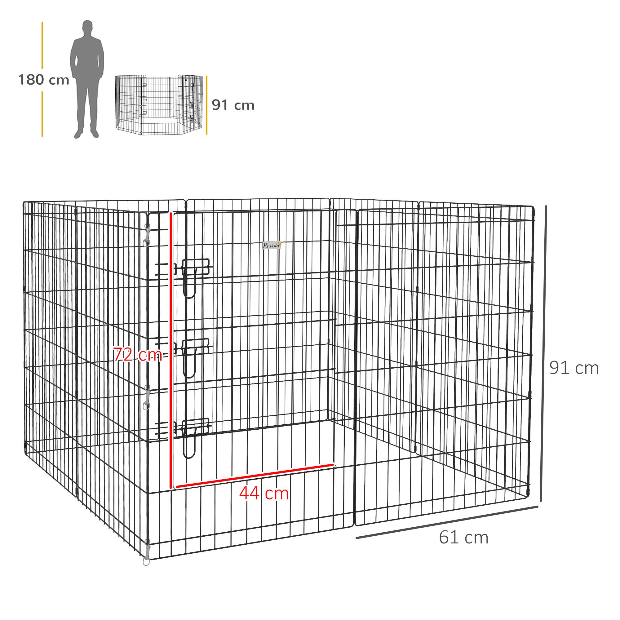Parc enclos modulable pour chiens lapins rongeurs clôture pour petits animaux intérieur et extérieur 61 x 91 cm noir - Image 5