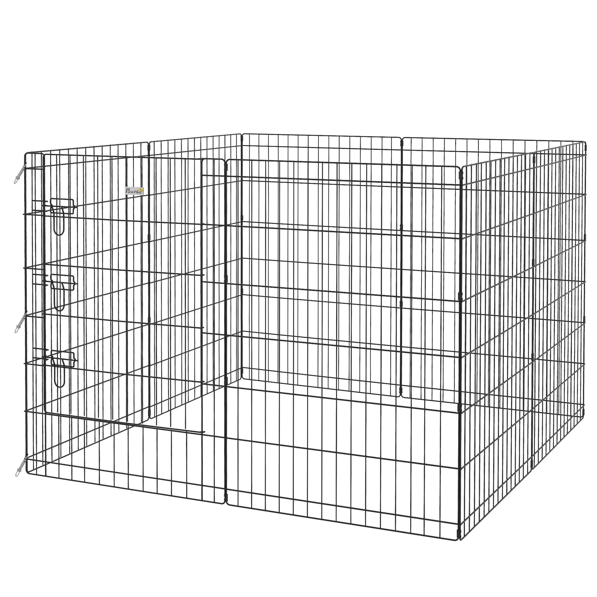 Parc enclos modulable pour chiens lapins rongeurs clôture pour petits animaux intérieur et extérieur 61 x 91 cm noir - Image 2