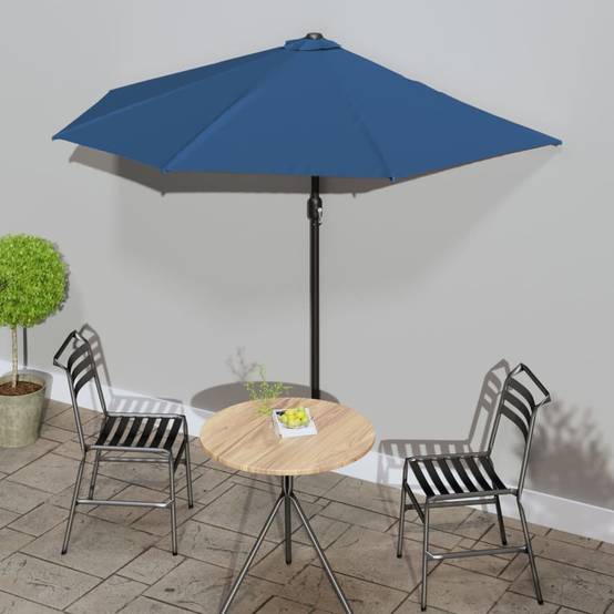 Parasol de balcon aluminium bleu 270 x 144 x 222 cm - PANGIVO - Image 1