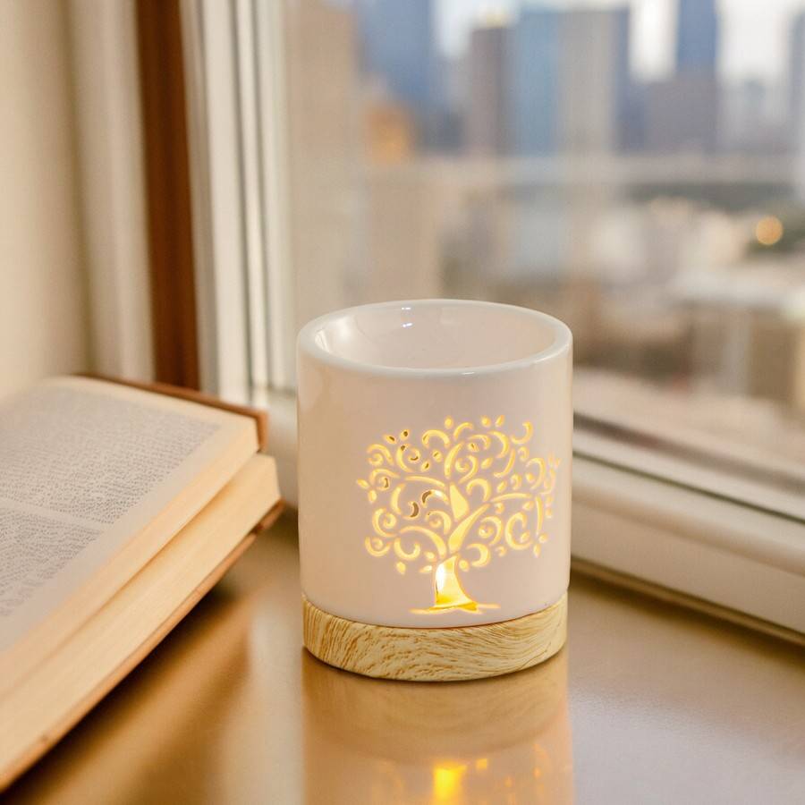 Brûle-Parfum Céramy Life Tree 50 ml - Brûleur Cire Fondant - Objet Artisanal Porte-Bonheur - Déco Cadeau - H 10,5 cm - Zen'Arôme - Image 6