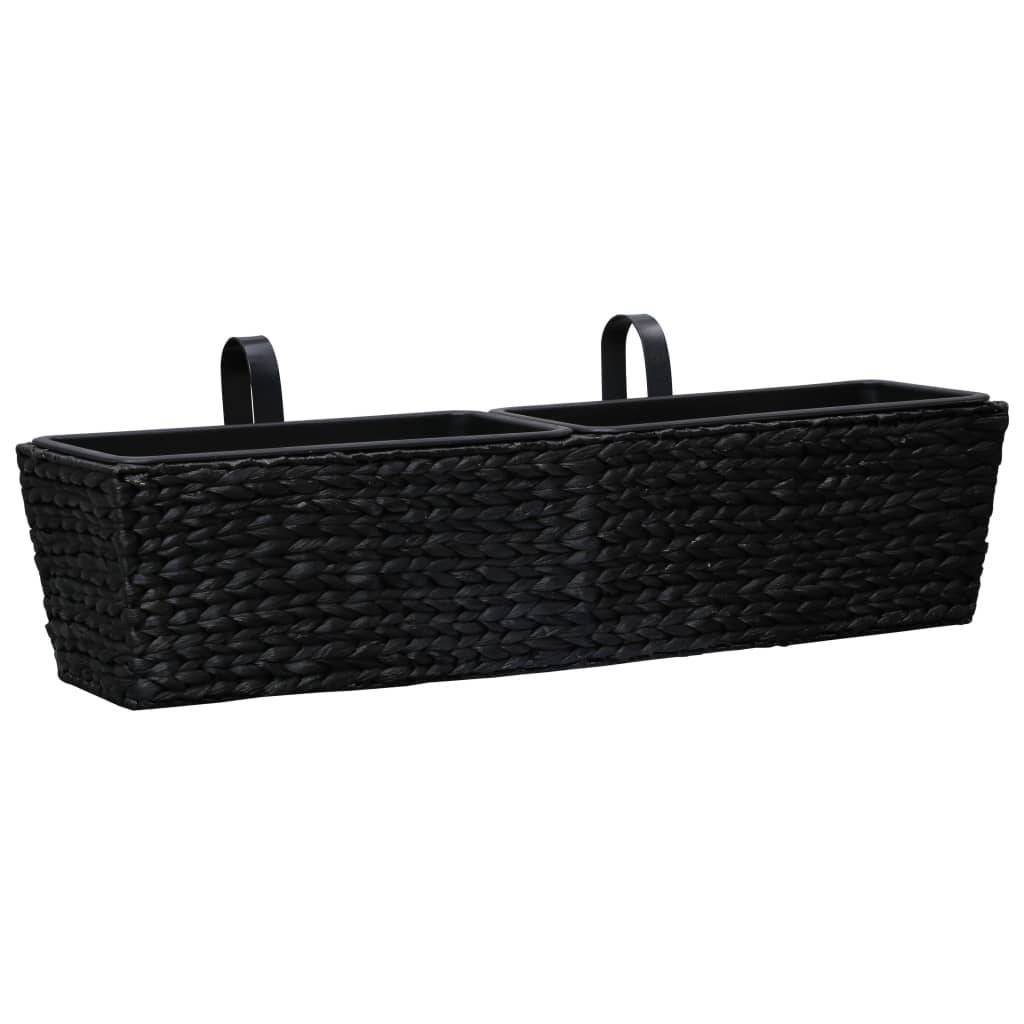 Maison Chic - Lot de 2 Jardinières - Bac à Fleurs - Pot De Fleurs Jacinthe d'eau Noir - Image 1