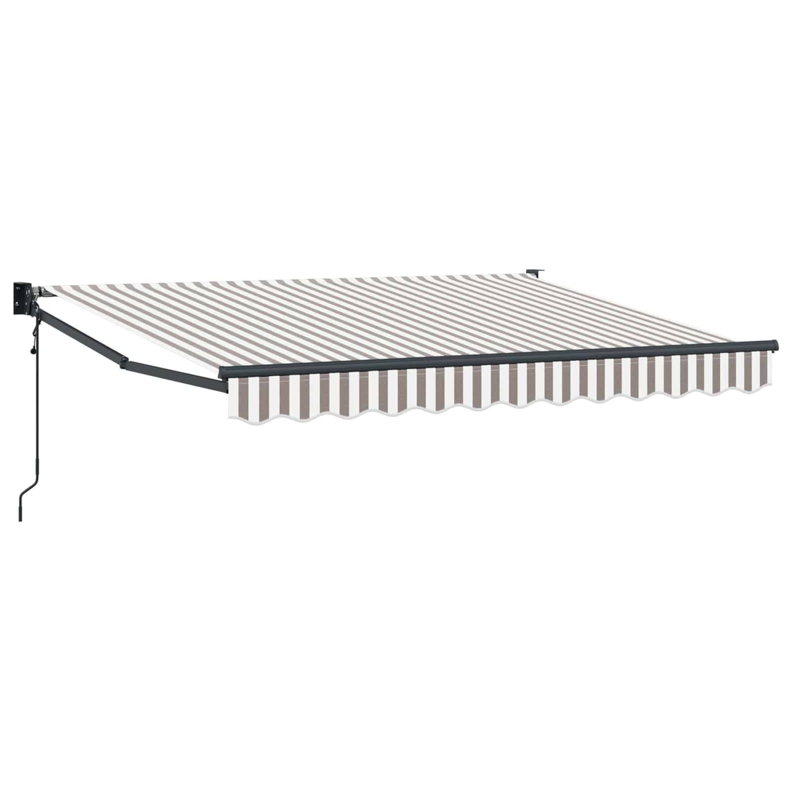 PANGIVO - Auvent rétractable polyester et métal gris clair et blanc 350 x 250 cm, 20.27kg - PANGIVO - Image 2