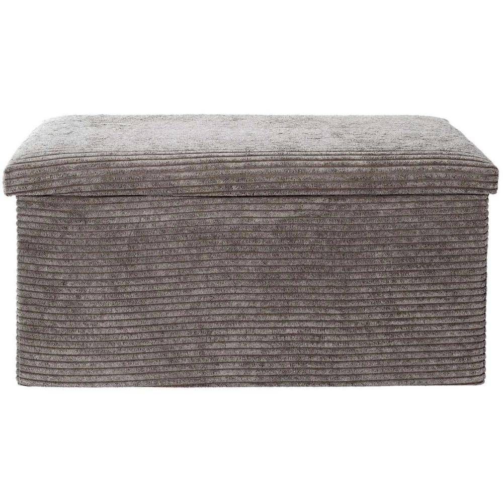 The Home Deco Factory - Coffre banc pliable en velours côtelé Scott - Image 3