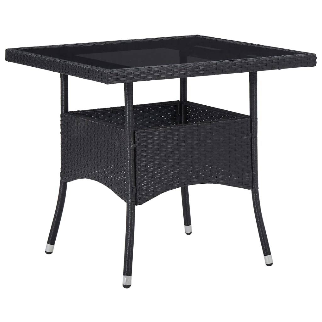 Vidaxl - Table à dîner d'extérieur Noir Résine tressée et verre vidaXL 46177 - Image 1