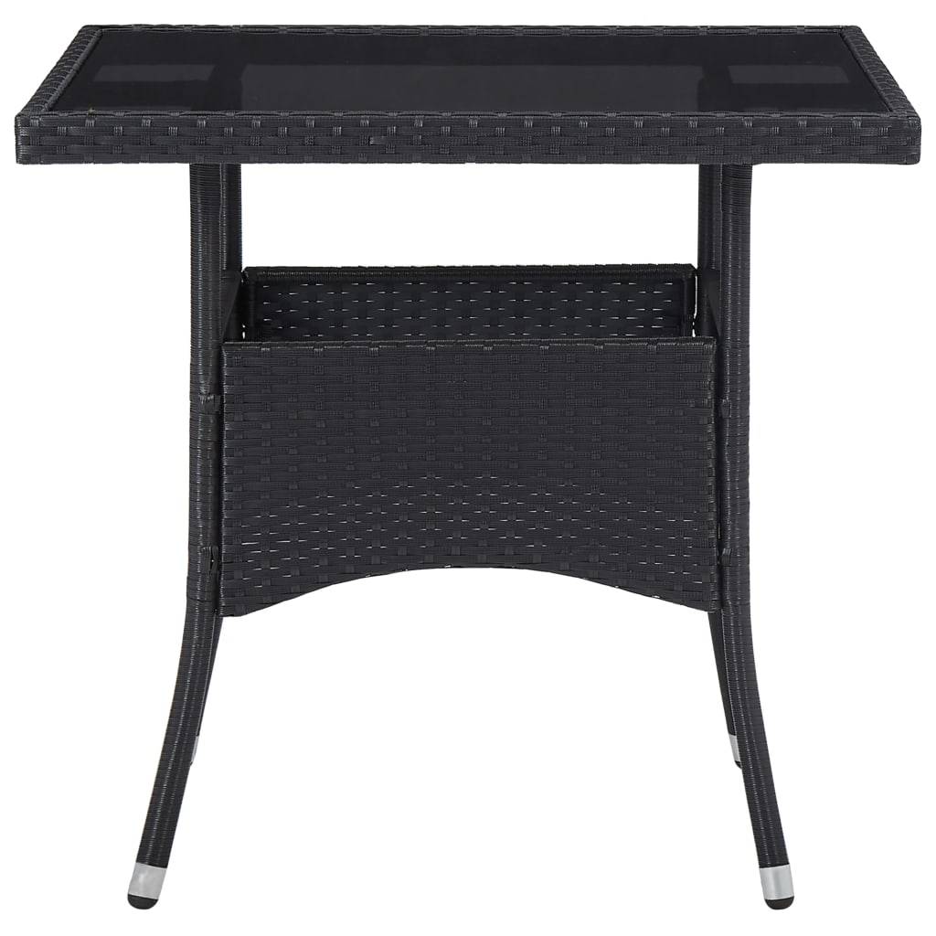 Vidaxl - Table à dîner d'extérieur Noir Résine tressée et verre vidaXL 46177 - Image 2