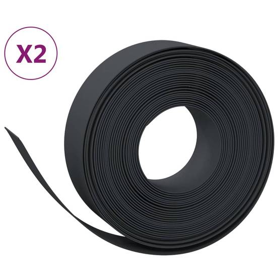 Bordure de pelouse polyéthylène pour jardin aménagement paysager flexible 10mx15cm noir - ComfortXL Outdoor Living - Image 2