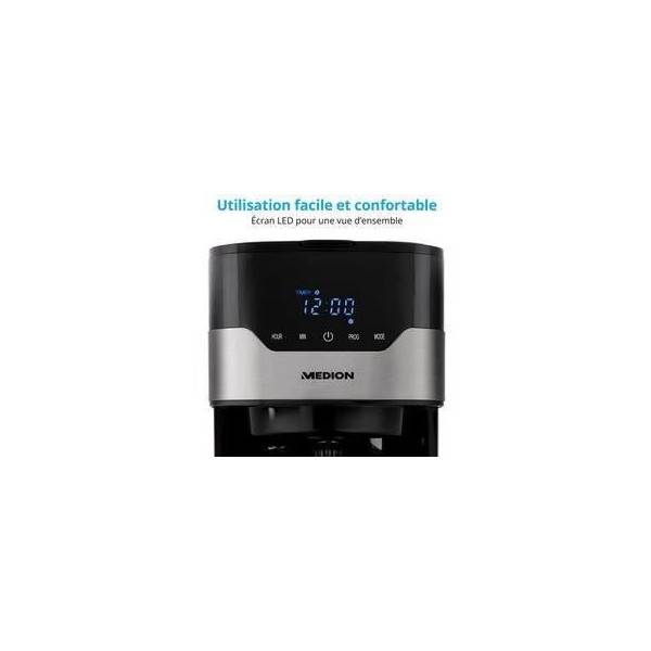 Machine a Cafe - Cafetiere Electrique  filtre programmable avec carafe - MEDION - MD 18458 - isotherme - 900W - 1,2 L - Image 2
