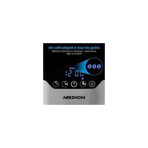 Machine a Cafe - Cafetiere Electrique  filtre programmable avec carafe - MEDION - MD 18458 - isotherme - 900W - 1,2 L - Image 5