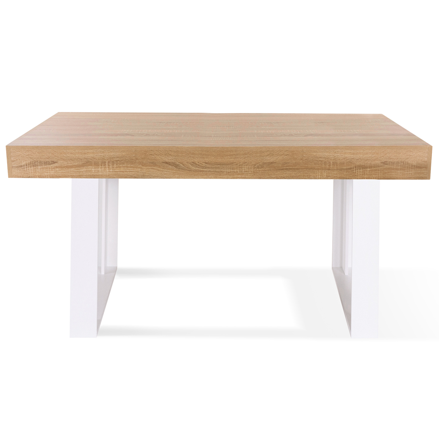 Table à manger rectangle PHOENIX 6 personnes bois et blanc 160 cm - Image 3