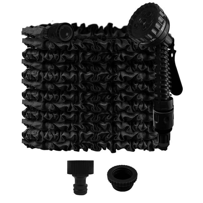 Tuyau d'arrosage extensible de 7,5 m - Avec 7 jets - Anti-fuite - Convient aux jardins et aux stations de lavage - Noir-Lytech - Image 1