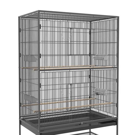 Cage à oiseaux acier gris 94 x 57 x 153 cm - PANGIVO - Image 10
