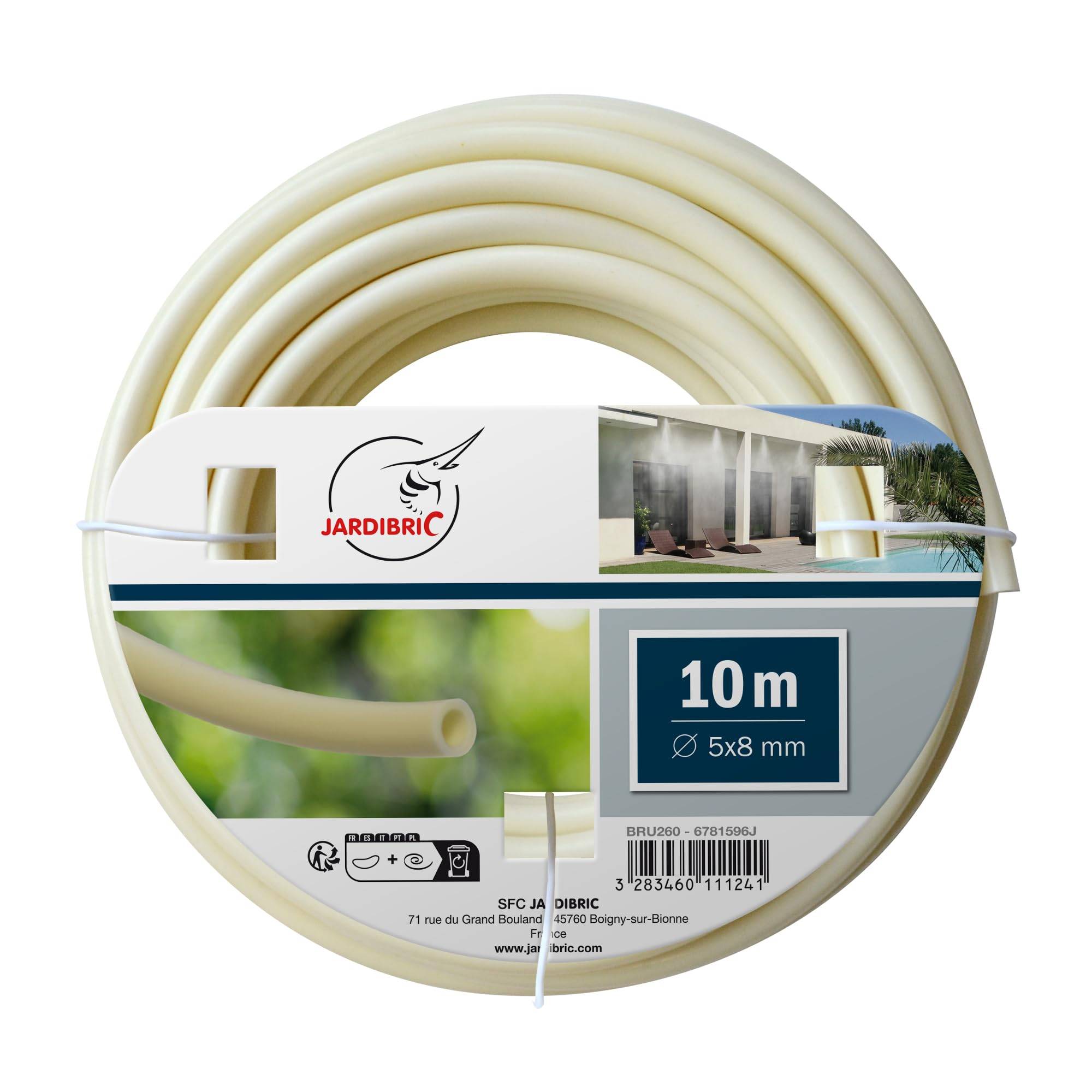 Jardibric - Jardibric - Tuyau Brumisation 5x8 mm 10 m - Tuyau Alimentation Brumisateur Irrigation Jardin - Image 1