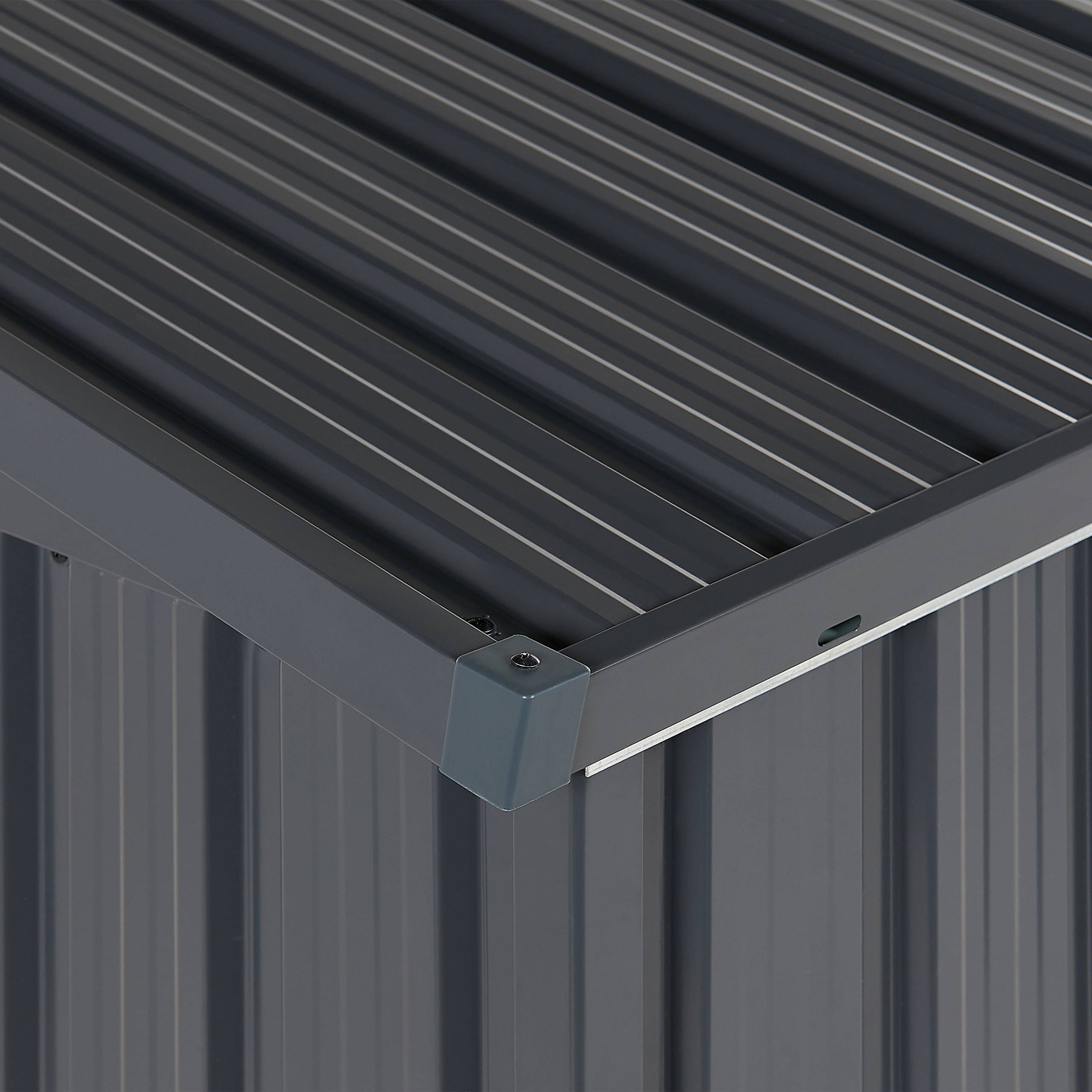 Abri de Jardin Gris Graphite en Acier 158 x 134 x 96 cm Galvanisé Pratique pour Extérieur Imperméable et Inoxydable Moderne - Image 7