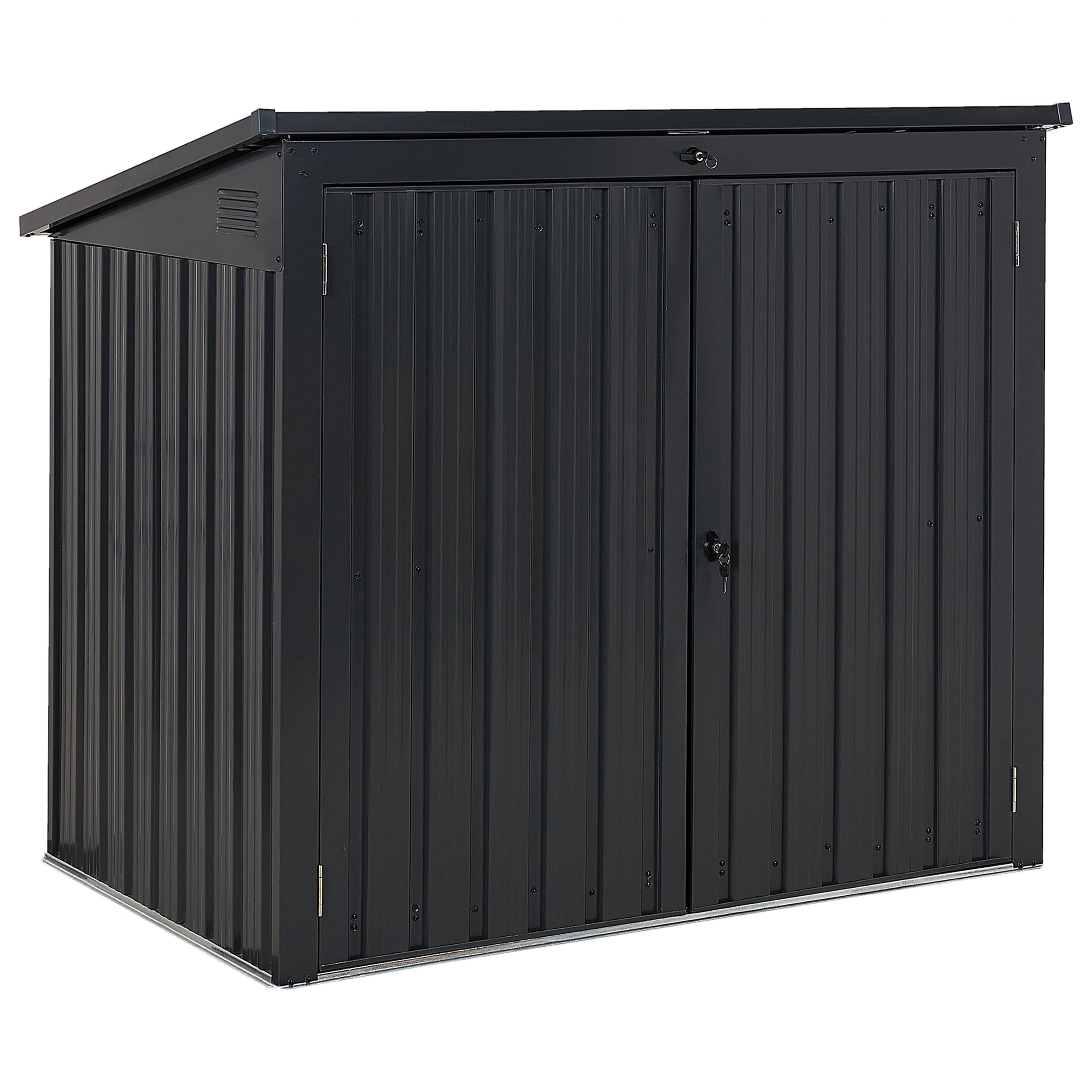 Abri de Jardin Gris Graphite en Acier 158 x 134 x 96 cm Galvanisé Pratique pour Extérieur Imperméable et Inoxydable Moderne - Image 1