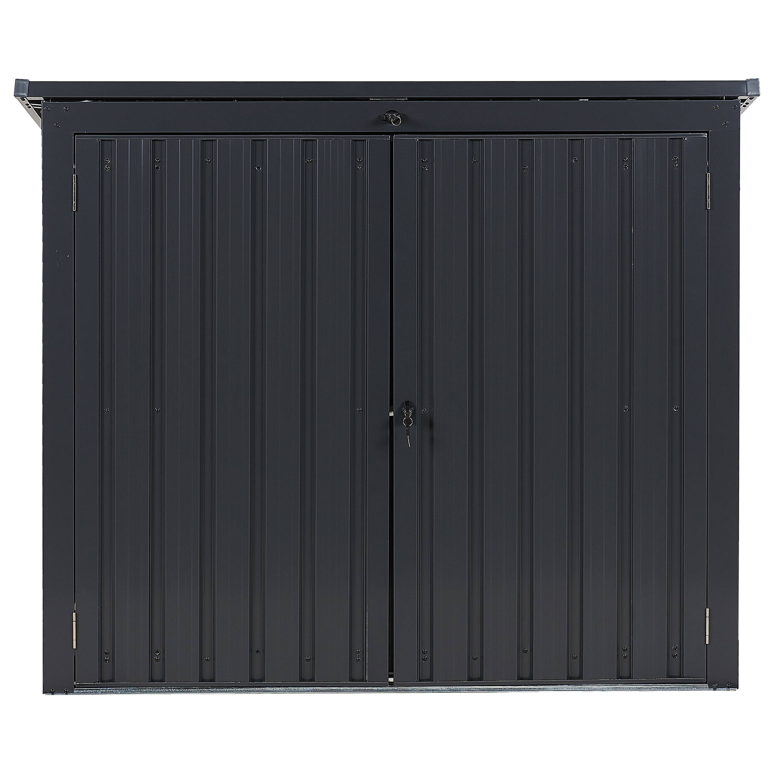 Abri de Jardin Gris Graphite en Acier 158 x 134 x 96 cm Galvanisé Pratique pour Extérieur Imperméable et Inoxydable Moderne - Image 5