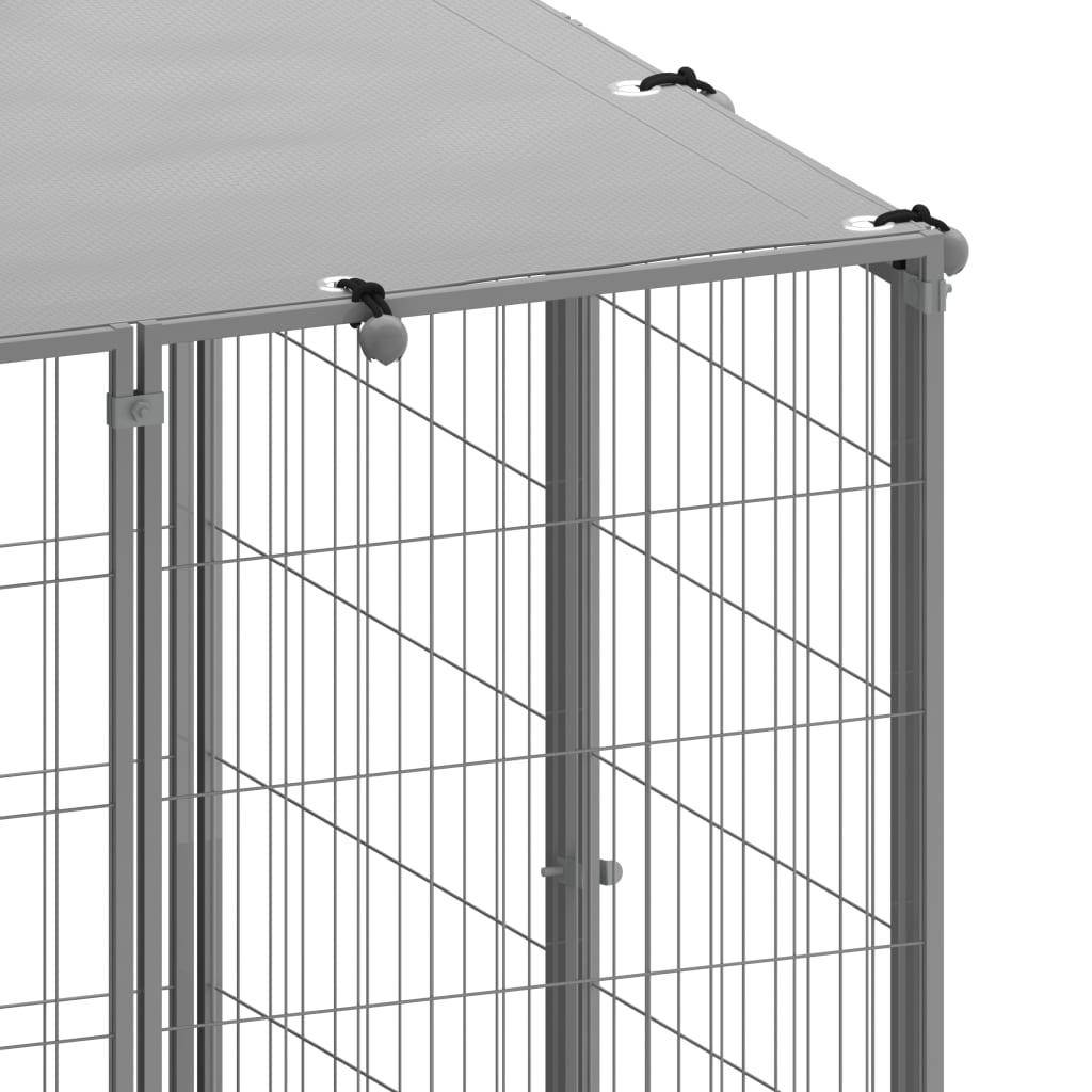 Helloshop26 - Chenil extérieur cage enclos parc animaux chien argenté 4,84 m² acier - Image 6