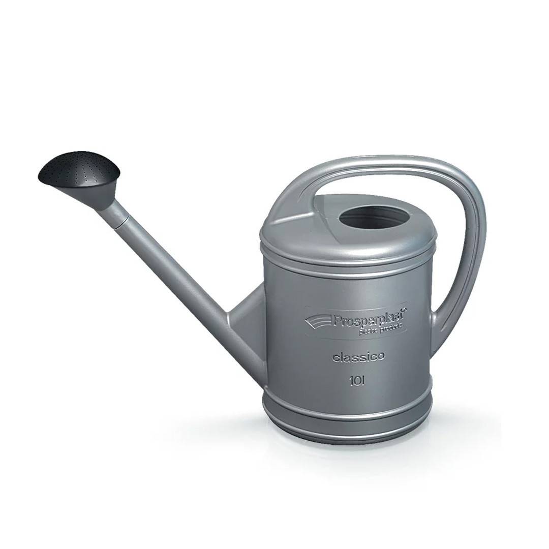 Arrosoir classique en plastique gris effet "métal" 10L - Image 1
