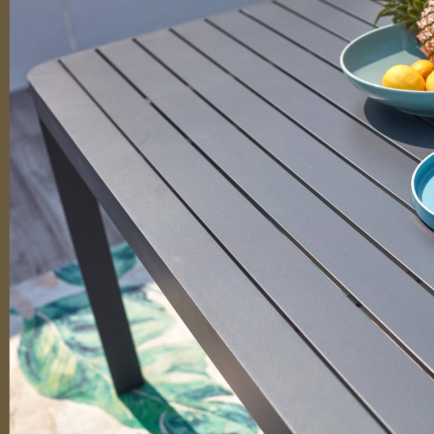 Concept Usine - Table de jardin extensible en aluminium 6 à 8 personnes gris foncé FLORENCIA - Image 8