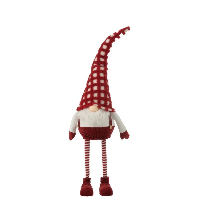 Lutin en textile rouge 25x17x80 cm - J-Line