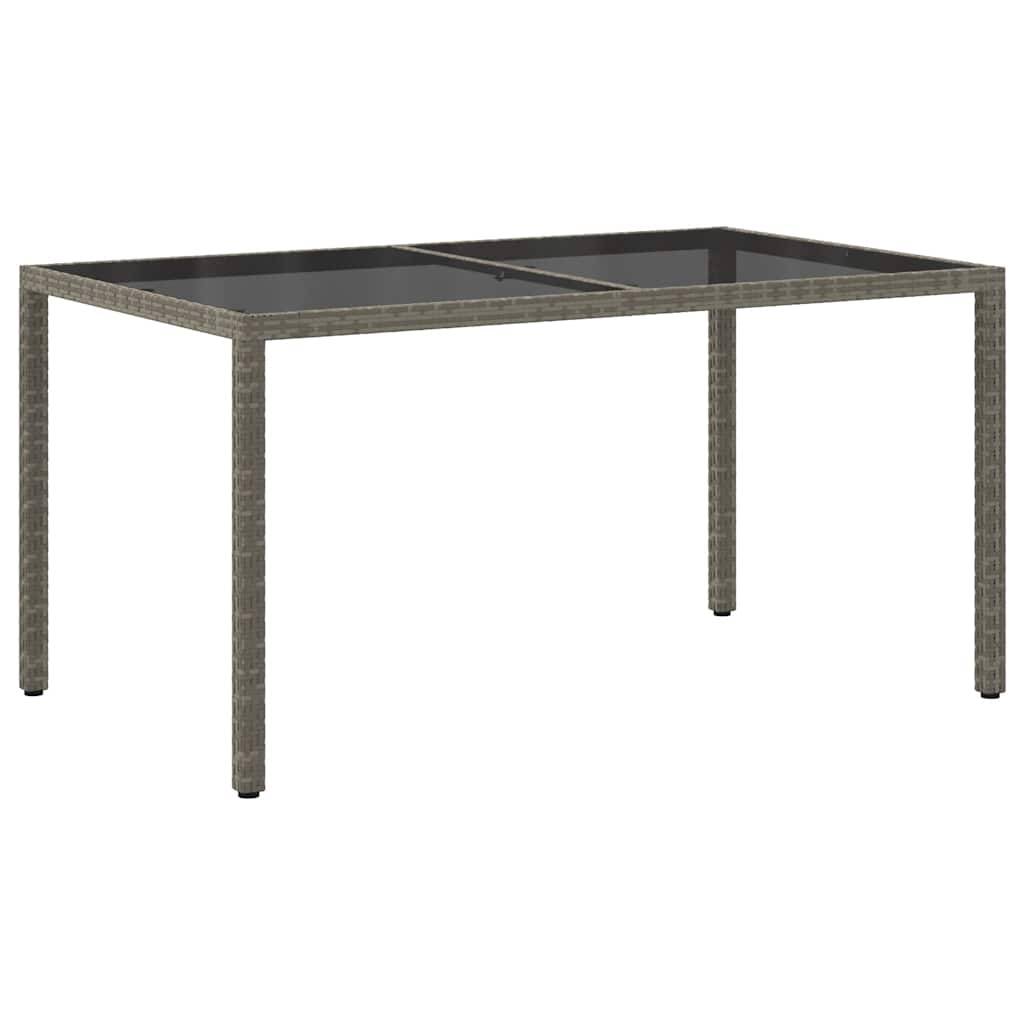 PANGIVO - Table de jardin verre trempé et poly rotin gris 150 x 90 x 75 cm, Poid :28.4kg - PANGIVO - Image 5