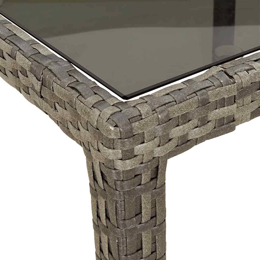 PANGIVO - Table de jardin verre trempé et poly rotin gris 150 x 90 x 75 cm, Poid :28.4kg - PANGIVO - Image 6