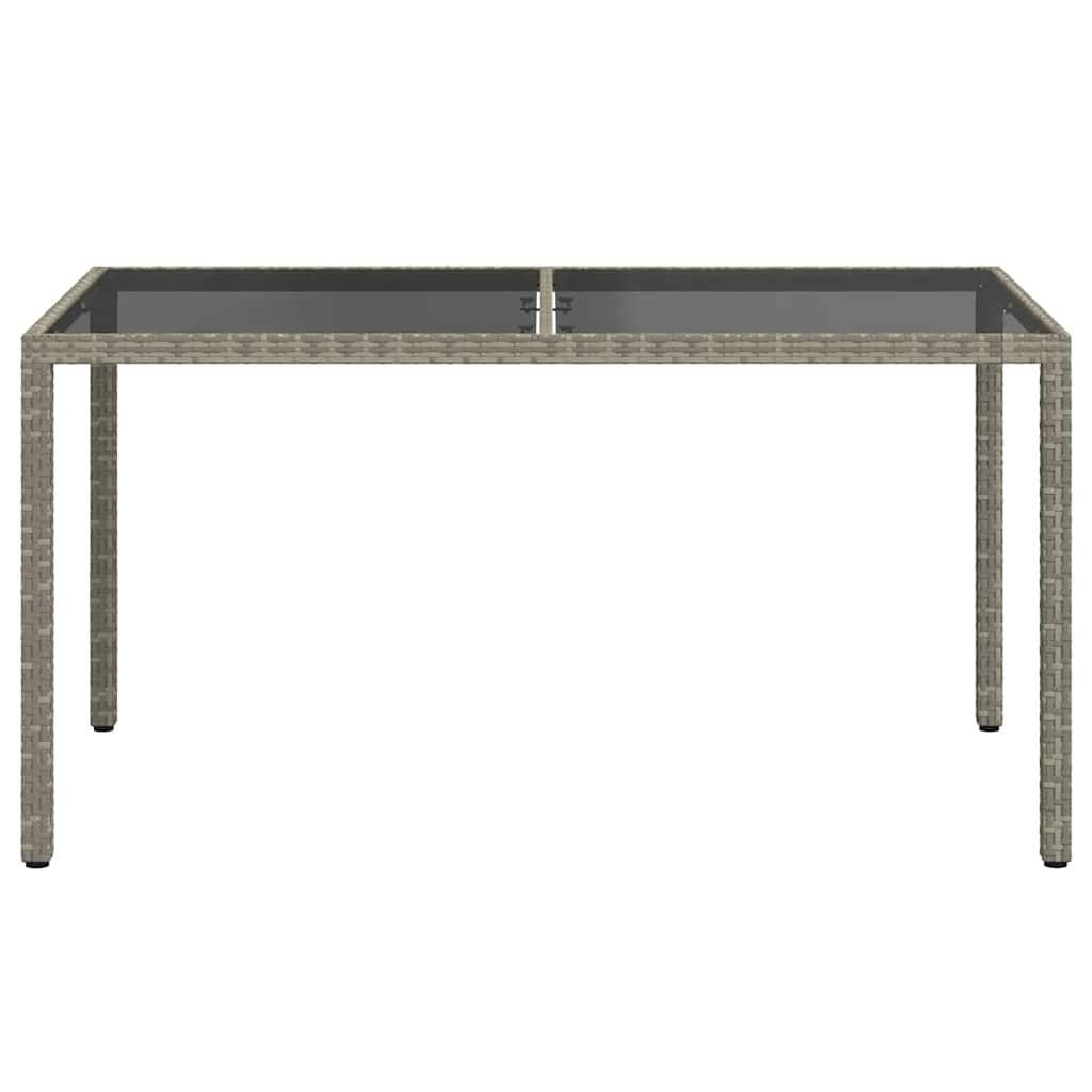 PANGIVO - Table de jardin verre trempé et poly rotin gris 150 x 90 x 75 cm, Poid :28.4kg - PANGIVO - Image 3