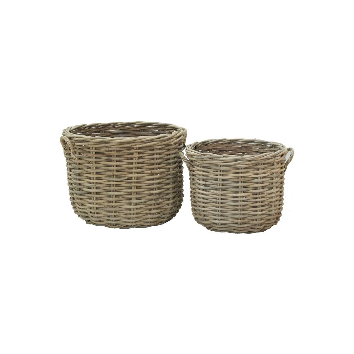 Aubry Gaspard - Cache-pots en poelet fendu sable (lot de 2) - Image 1