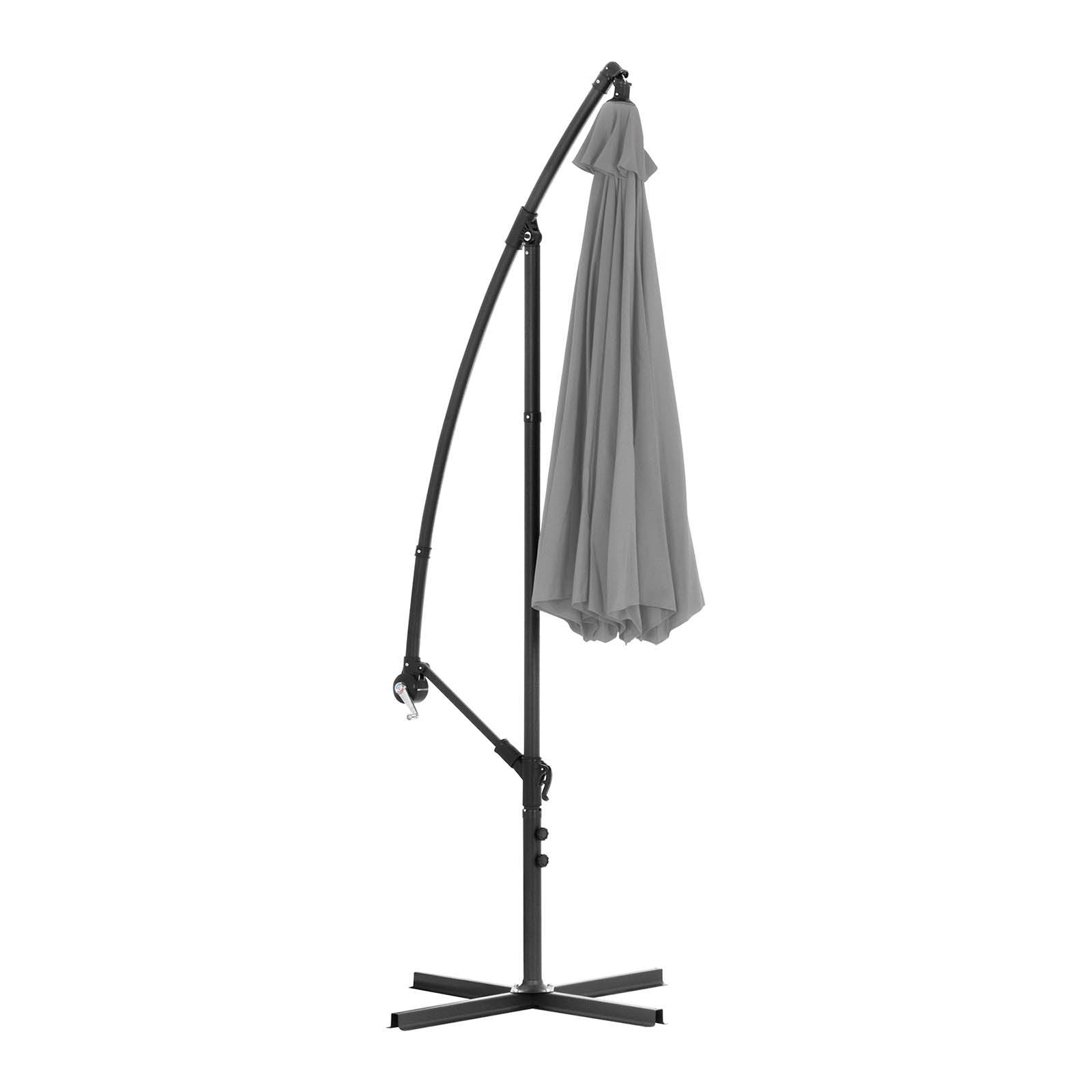Helloshop26 - Parasol déporté rond diamètre 300 cm inclinable gris foncé - Image 3