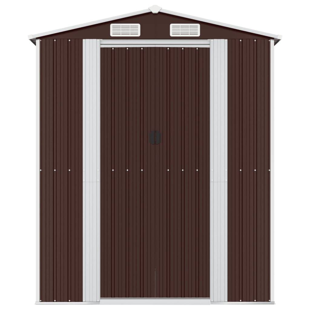 Vidaxl - Abri de jardin Marron foncé 192x855x223 cm Métal galvanisé vidaXL 3147468 - Image 8
