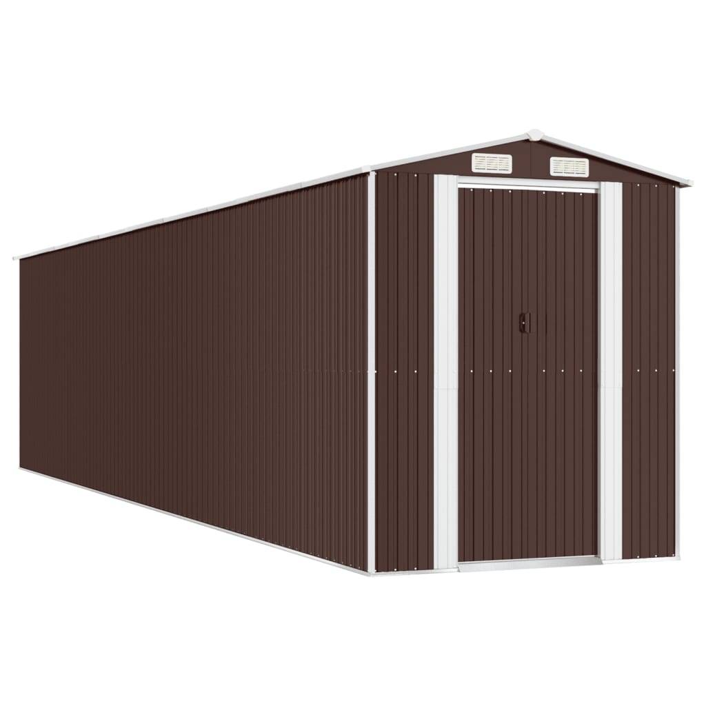 Vidaxl - Abri de jardin Marron foncé 192x855x223 cm Métal galvanisé vidaXL 3147468 - Image 2
