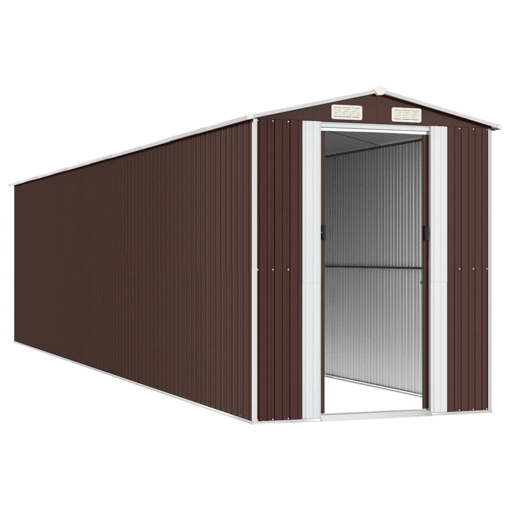 Vidaxl - Abri de jardin Marron foncé 192x855x223 cm Métal galvanisé vidaXL 3147468 - Image 5
