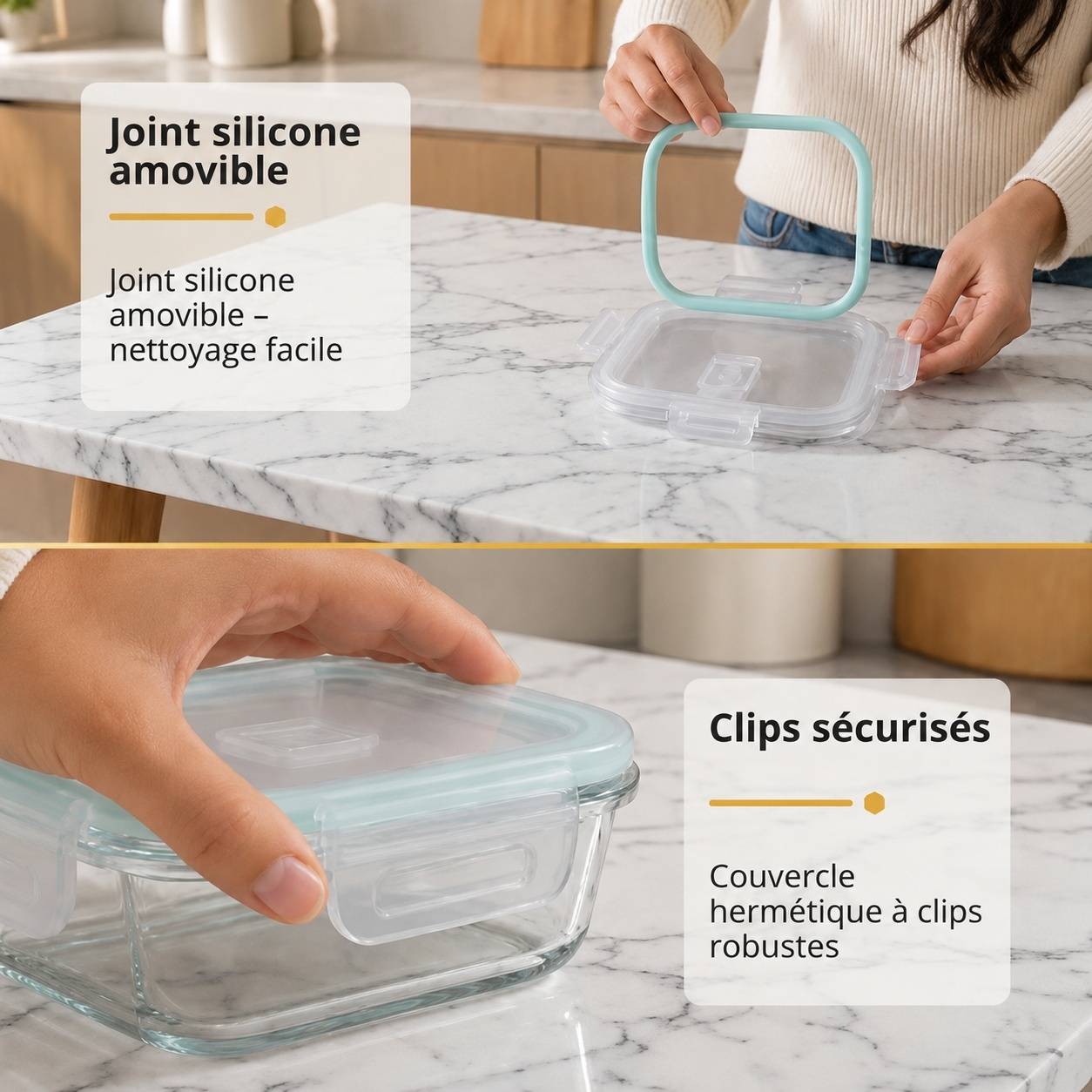 Boite Conservation Alimentaire Verre Hermetique Lot De 8 - Image 4