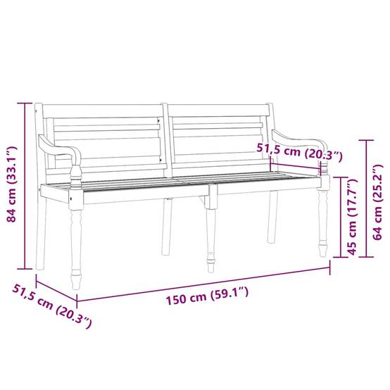PANGIVO - Banc de jardin bois de teck crème 150 x 51.5 x 84 cm - PANGIVO - Image 8