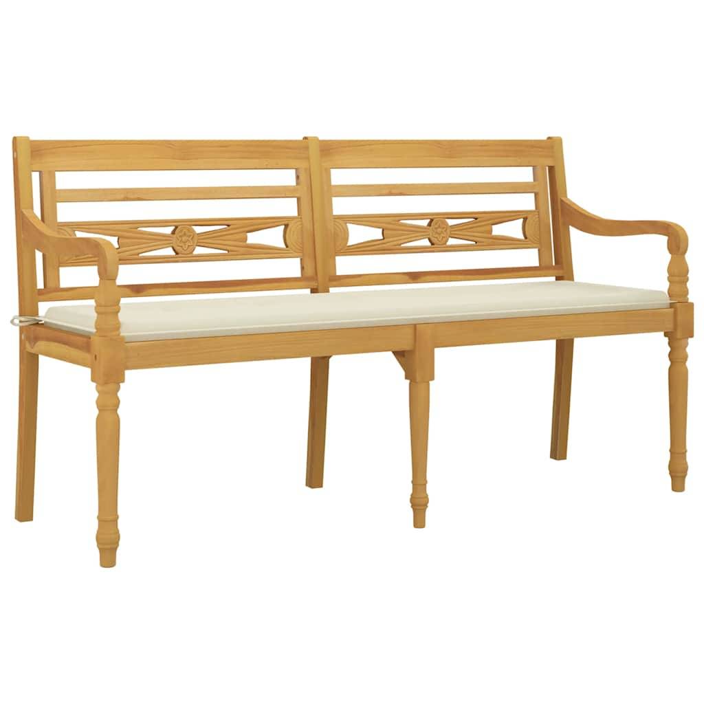 PANGIVO - Banc de jardin bois de teck crème 150 x 51.5 x 84 cm - PANGIVO - Image 3