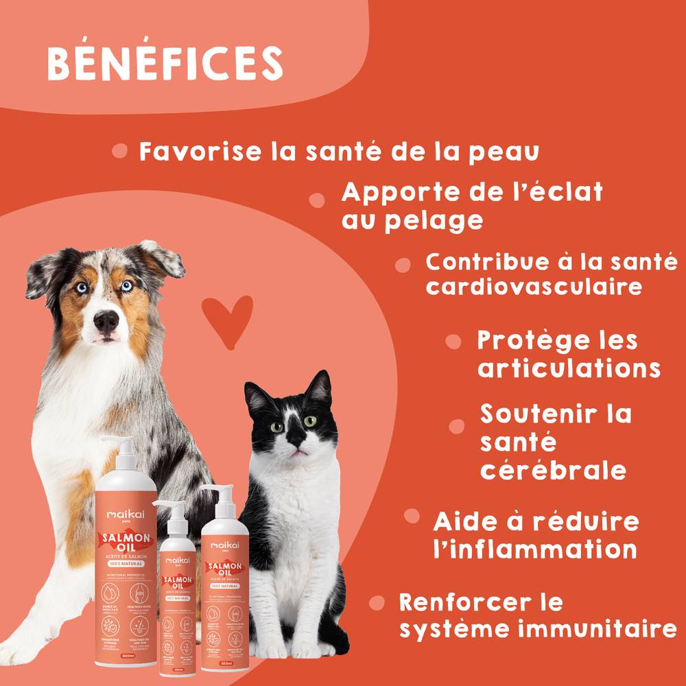 Huile de Saumon pour Chien et Chat - 250ml - 100% Naturel - Riche en Omega 3 et 6 - MAIKAI - Image 3